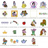 24 Snow White Embroidery Designs Collection